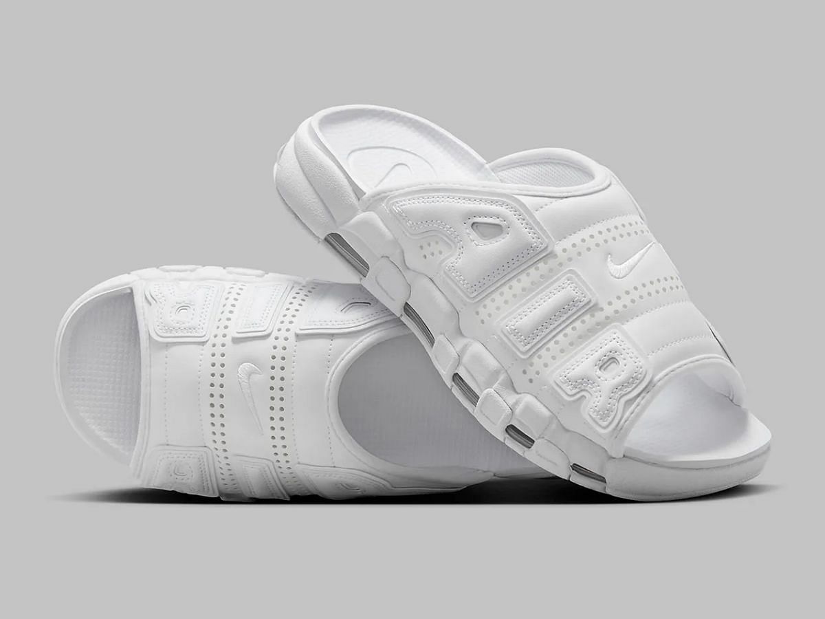 Nike Air More Uptempo Slide &quot;Triple White&quot; (Image via Twitter/@fullress)