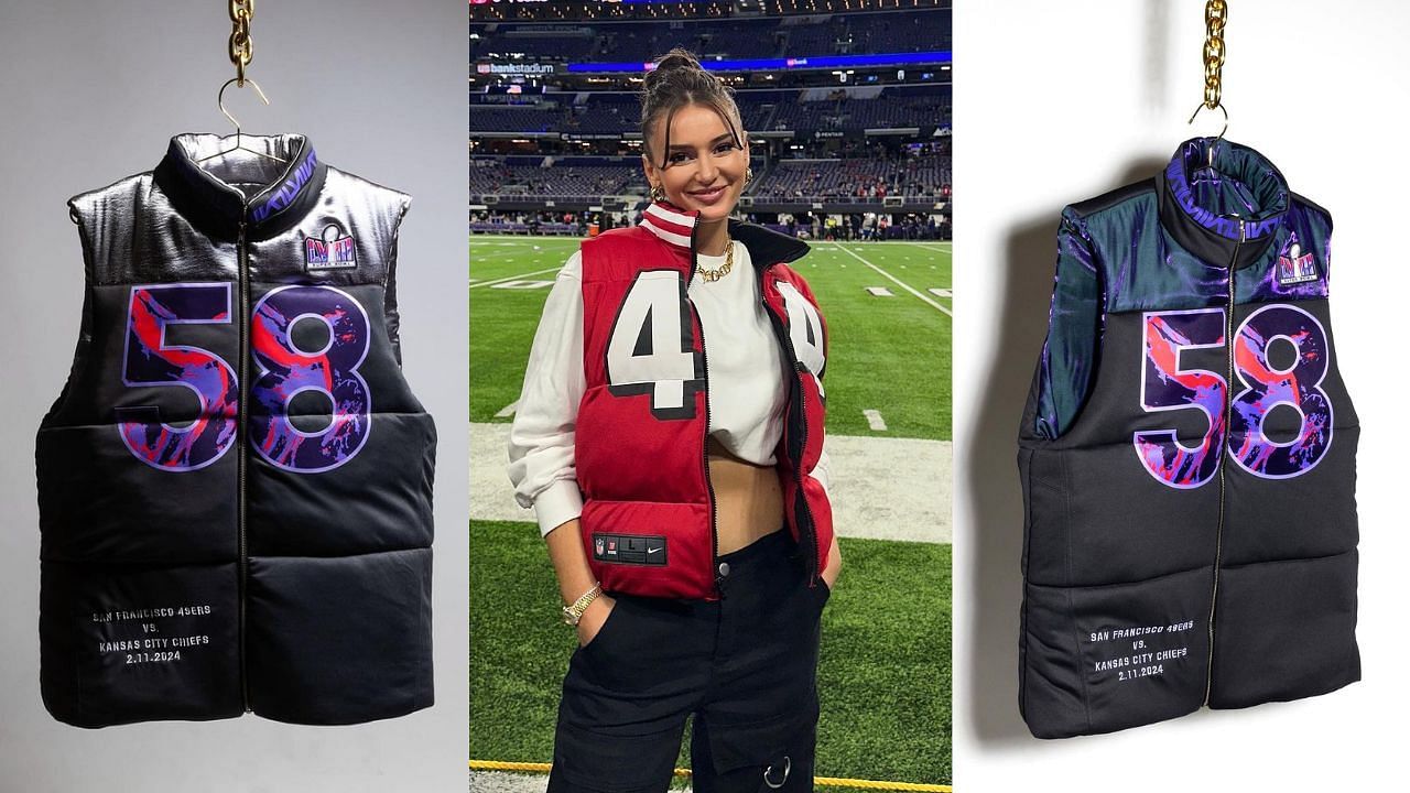 Kristin Juszczyk will put up her Super Bowl 58-inspired custom-made jacket for auction.