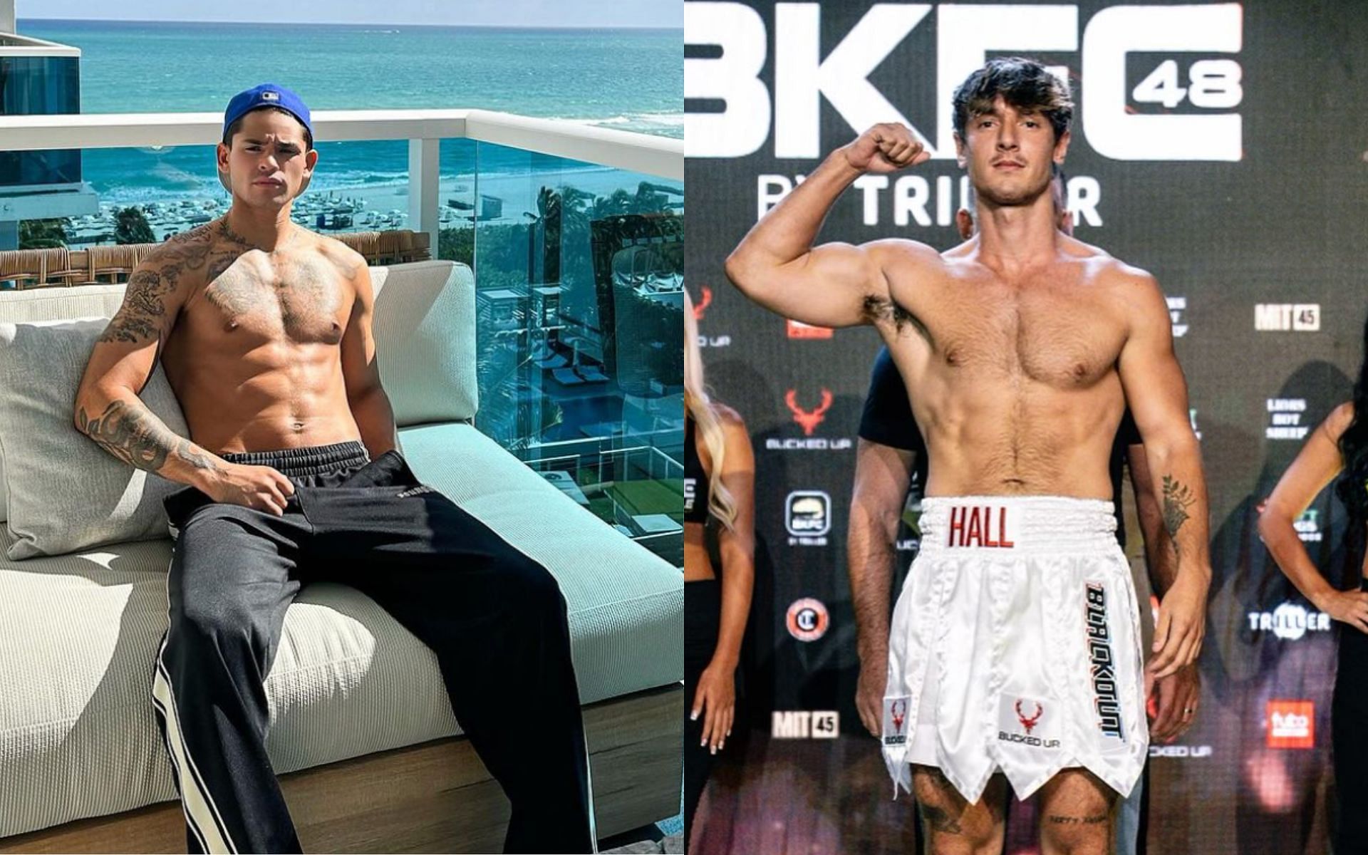 Ryan Garcia (left) calls out Bryce Hall (right) for alleged non-payment [Photo Courtesy @kingryan and @brycehall on Instagram]