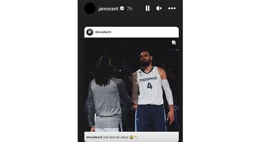 Ja Morant's tribute to Steven Adams on Instagram