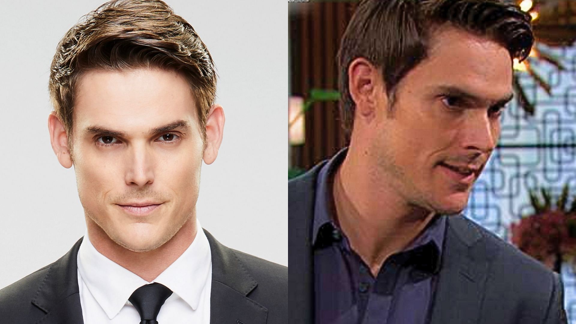 (L) Mark Grossman currently plays (R) Adam Newman on The Young and the Restless (Images via IMDb and CBS)