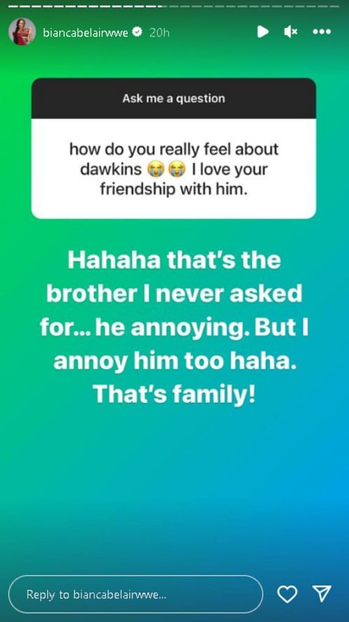 A screengrab of the InstagramS tory [Source: Belair's official handle]