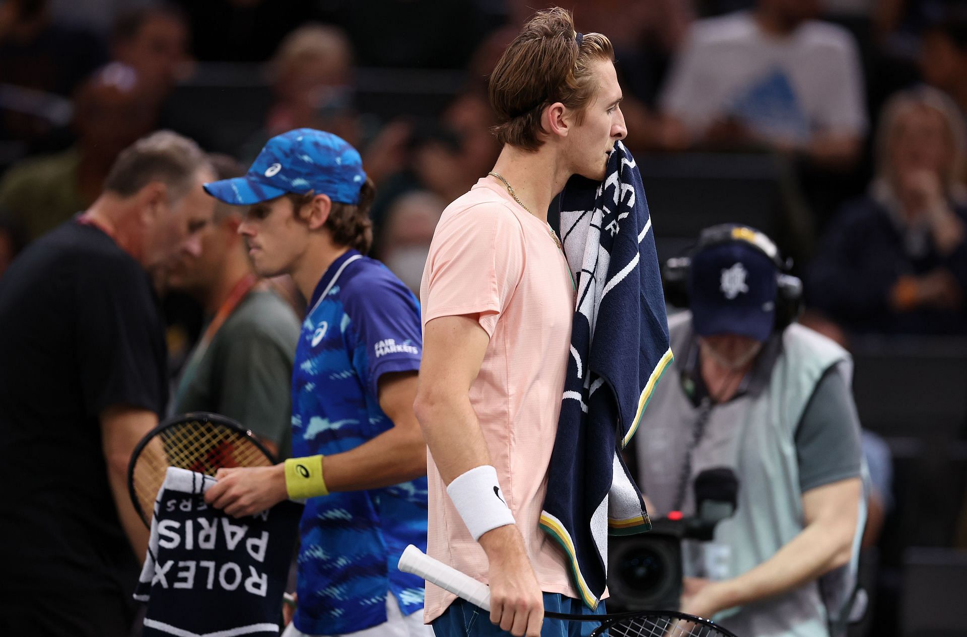 Alex de Minaur and Sebastian Korda at the Rolex Paris Masters