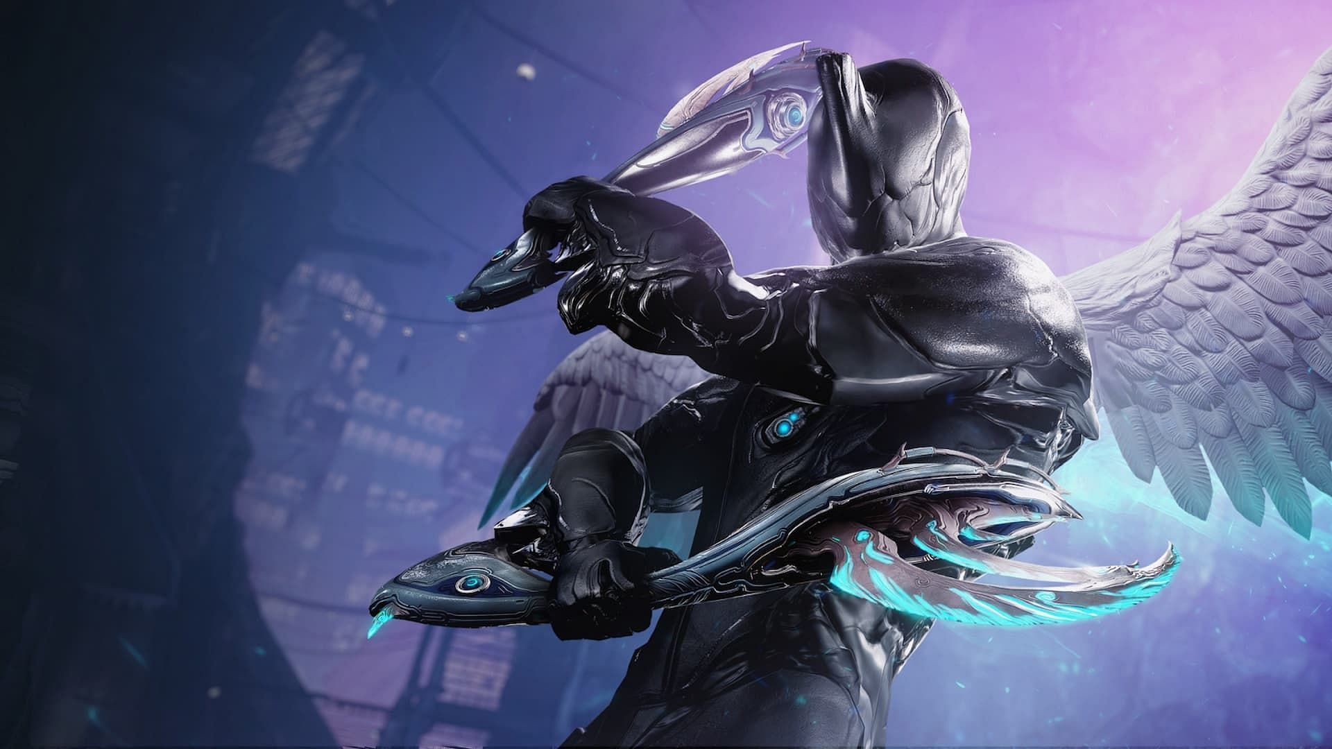Warframe with Eros Wings and new Star Days dual swords cosmetic skin