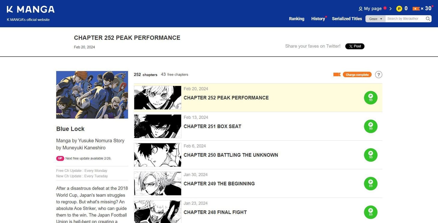 Blue Lock Chapter 253 Exact release date and time, where