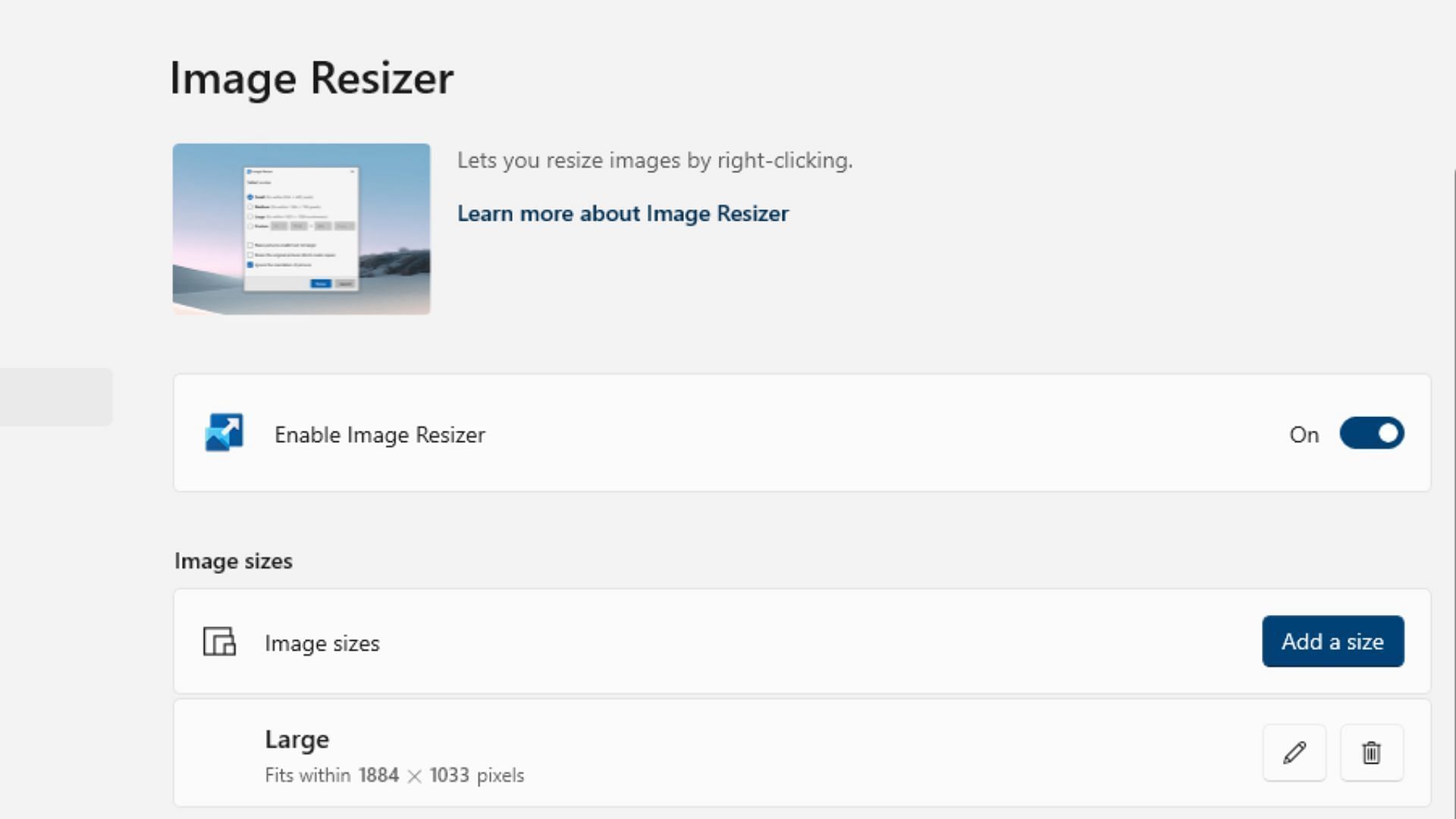 Image Resizer: One of the best PowerToys tools (Image via Microsoft)