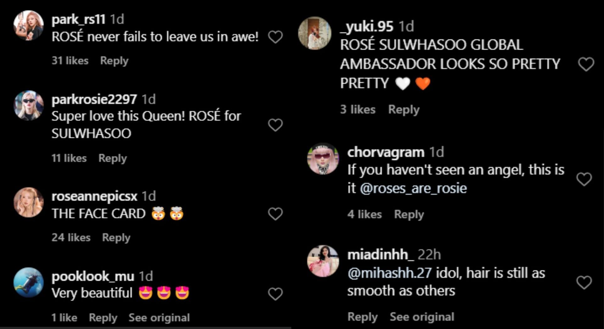 Fan reactions on Blackpink Rose Sulwahsoo campaign look (Image via SportsKeeda)