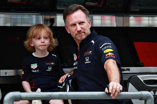 Monty Horner at the paddock with his father