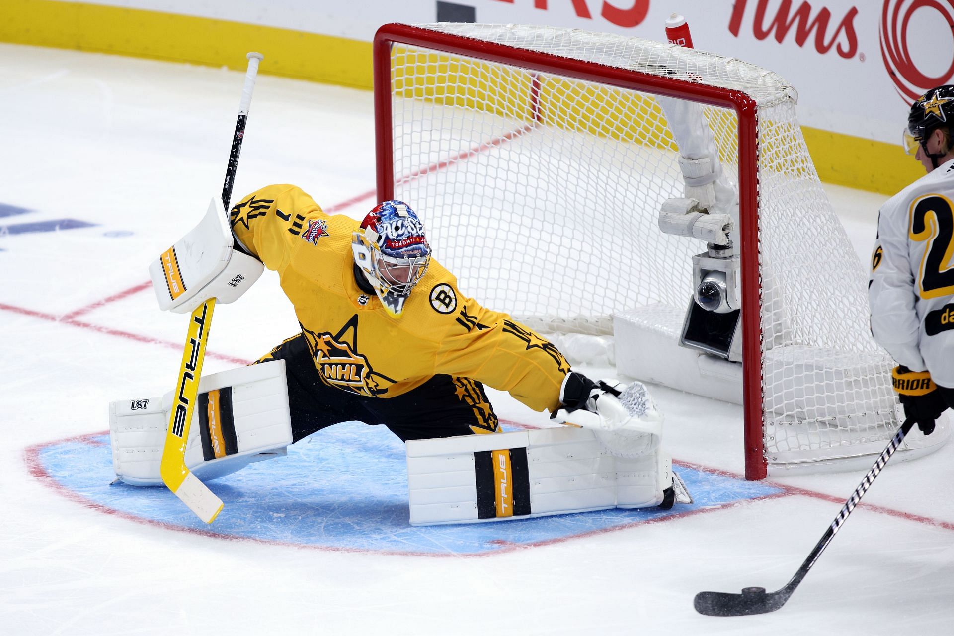 Jeremy Swayman at the 2024 Honda NHL All-Star Game