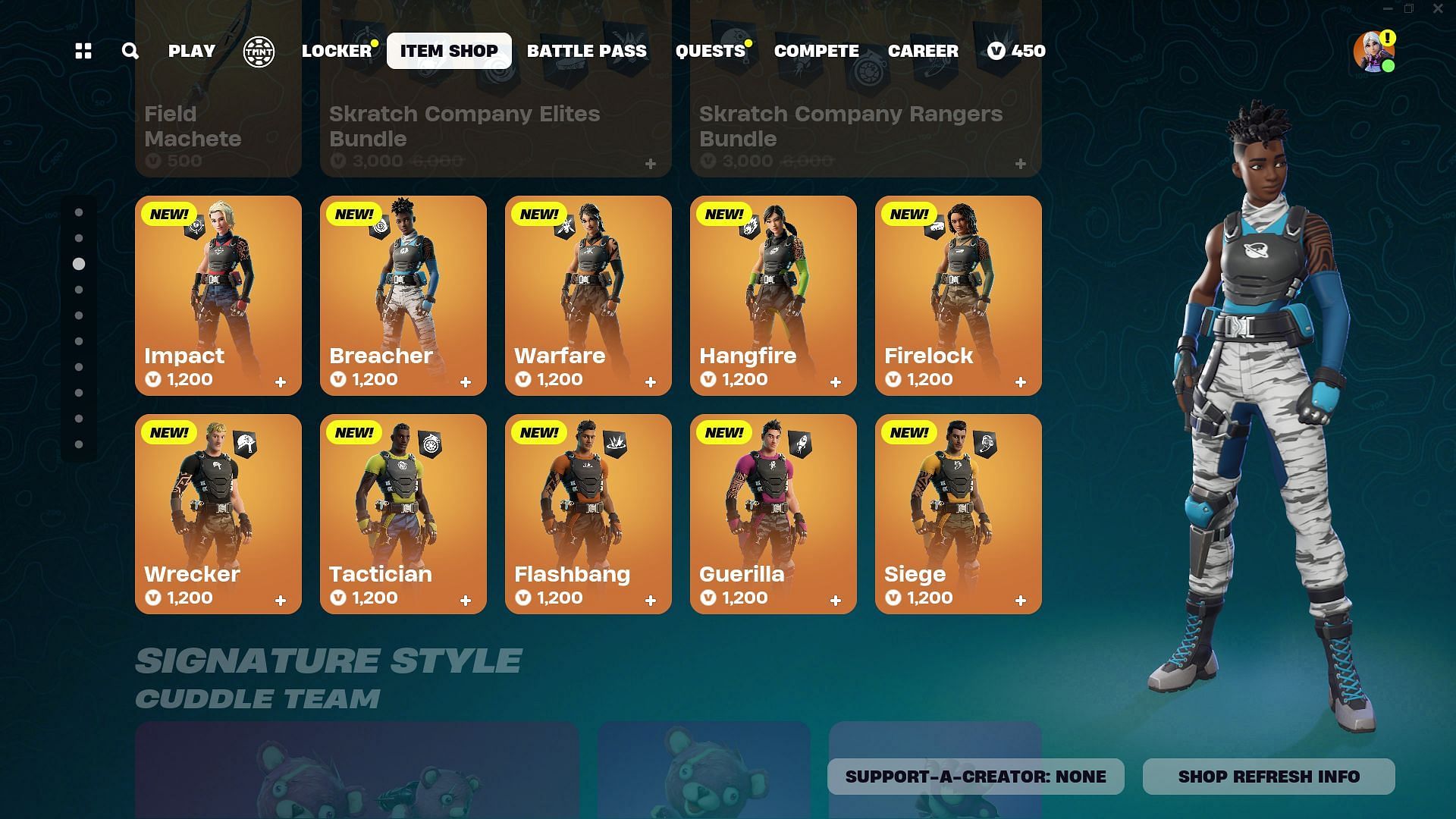 Skratch Company Elites Bundle is listed in the Item Shop (Image via Epic Games)