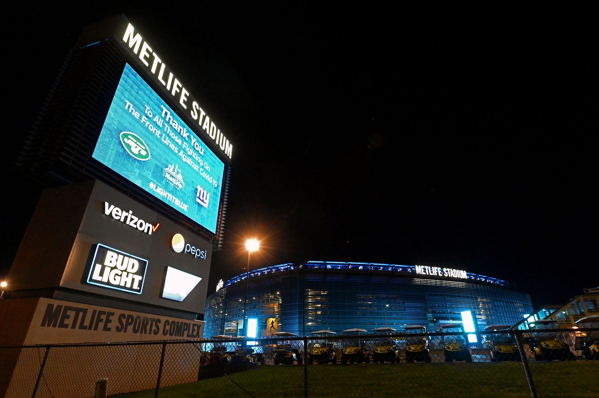 Across U.S., Stadiums, Landmarks Illuminated In Blue To Honor Essential Workers