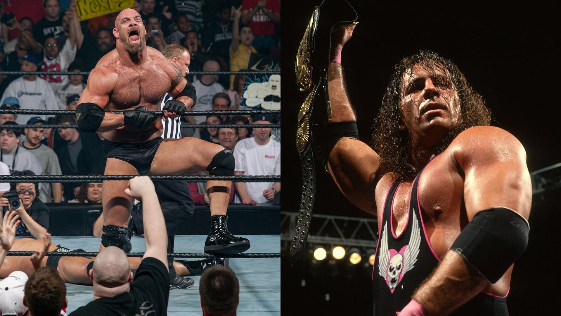 Goldberg and Bret Hart are WWE Hall of Famers [Photos courtesy of WWE