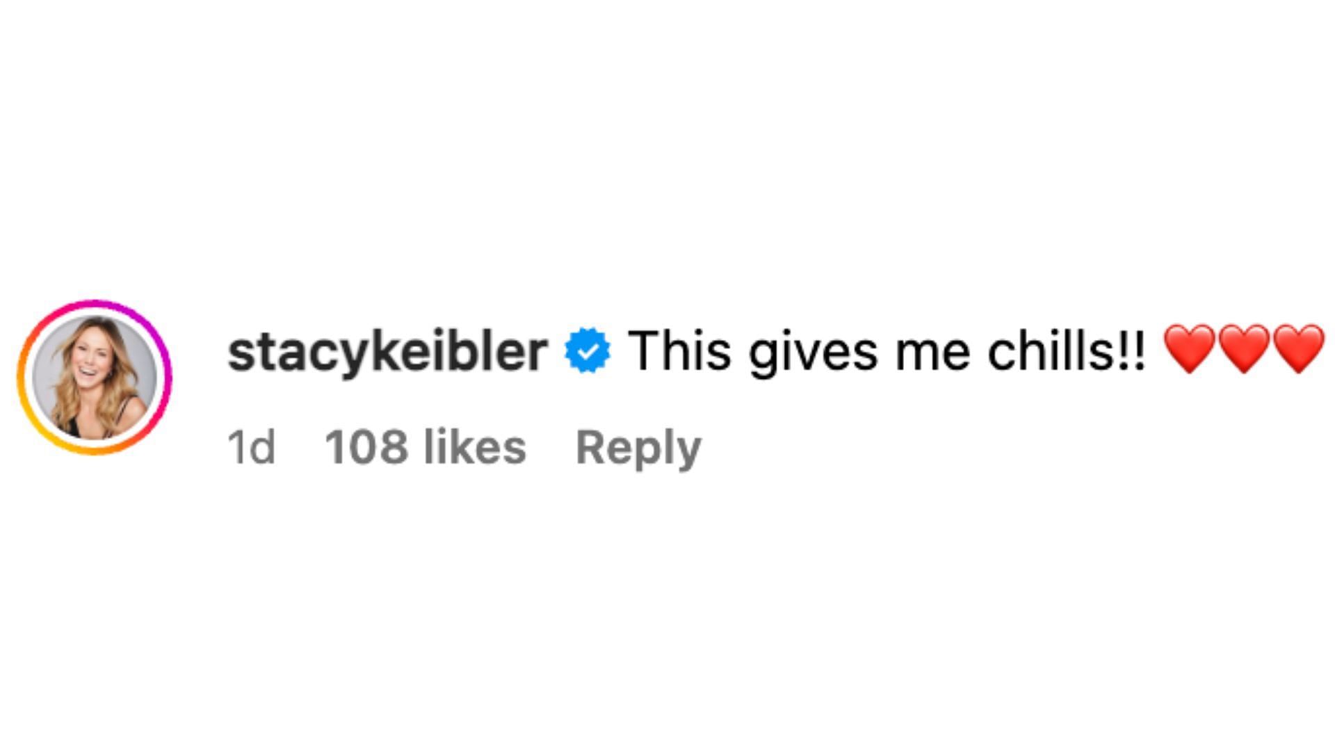 Keibler's response to Dwayne Johnson on Instagram.