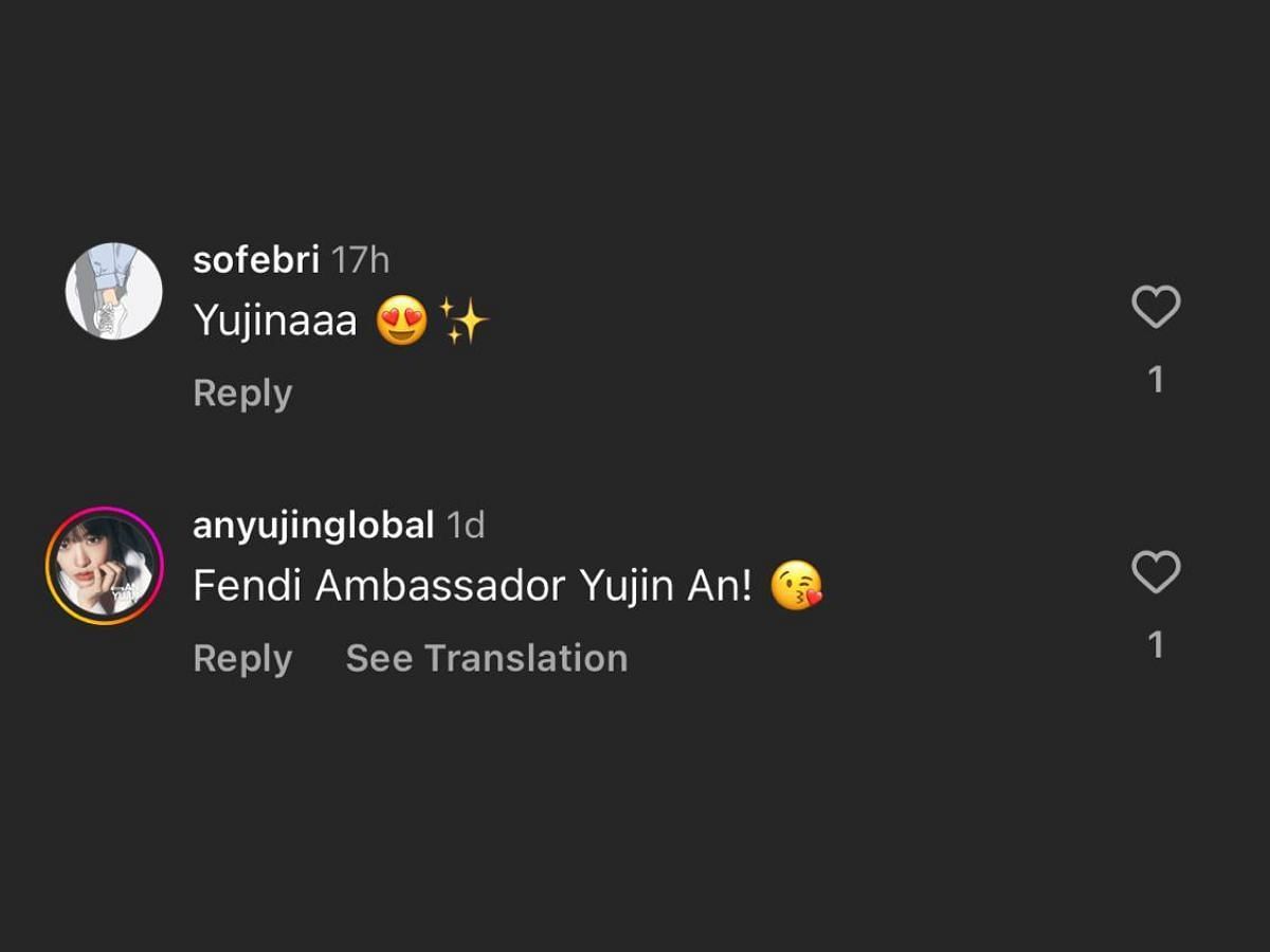 Fans appreciate Yujin&rsquo;s look for the Fendi Fall/Winter show (Image via Instagram/@fendi)