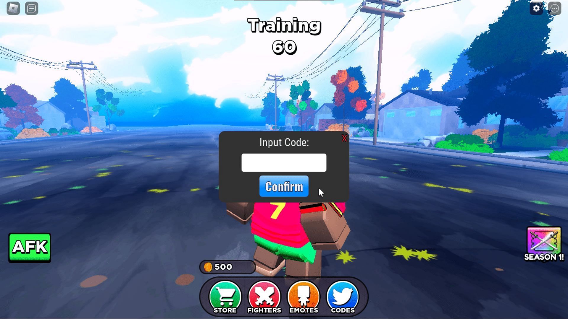 Steps to redeem codes in Goofy Arena (Image via Roblox)