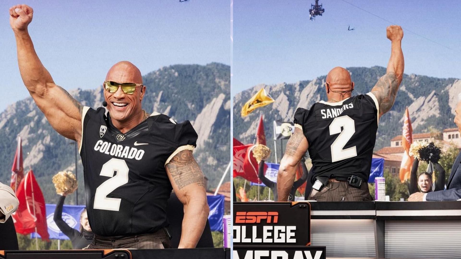 The Rock as seen during a college football event.