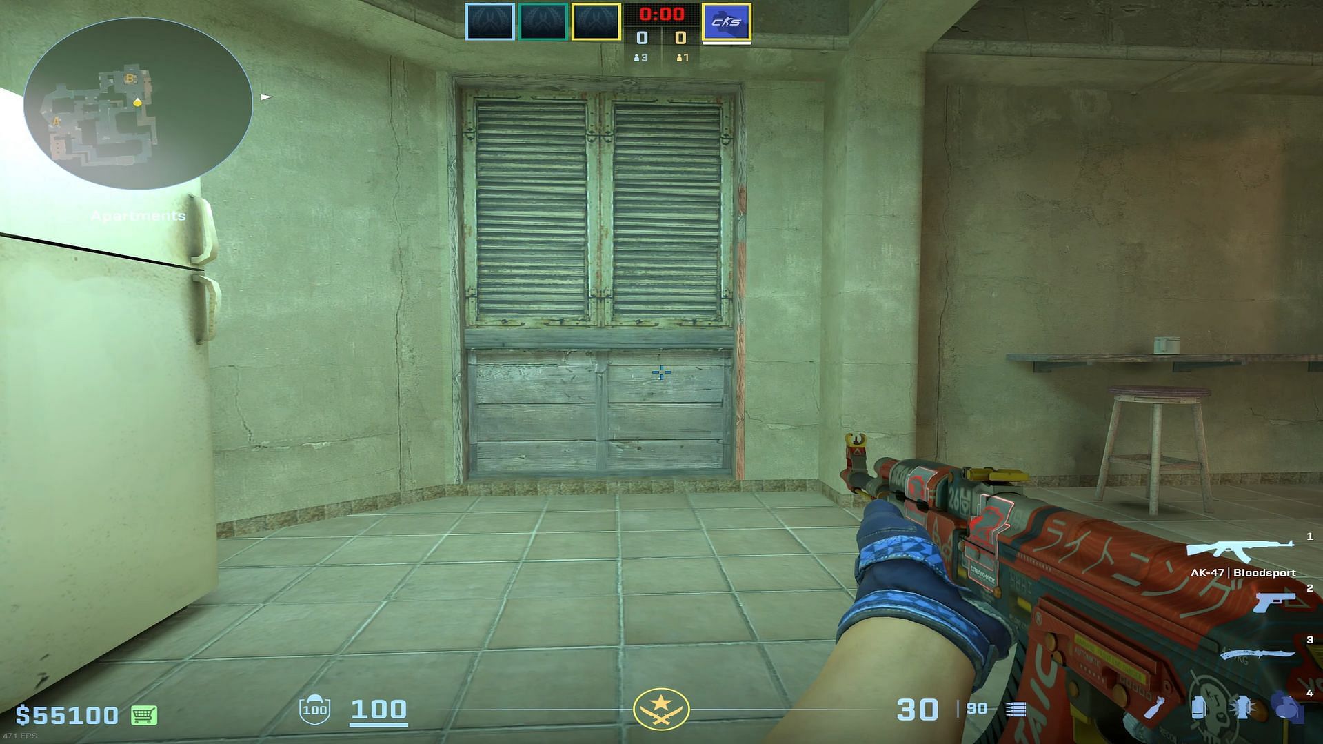 Wall bang spot on B bombsite (Kitchen to Jail area) (Image Via Valve || YouTube/CS Tactice)