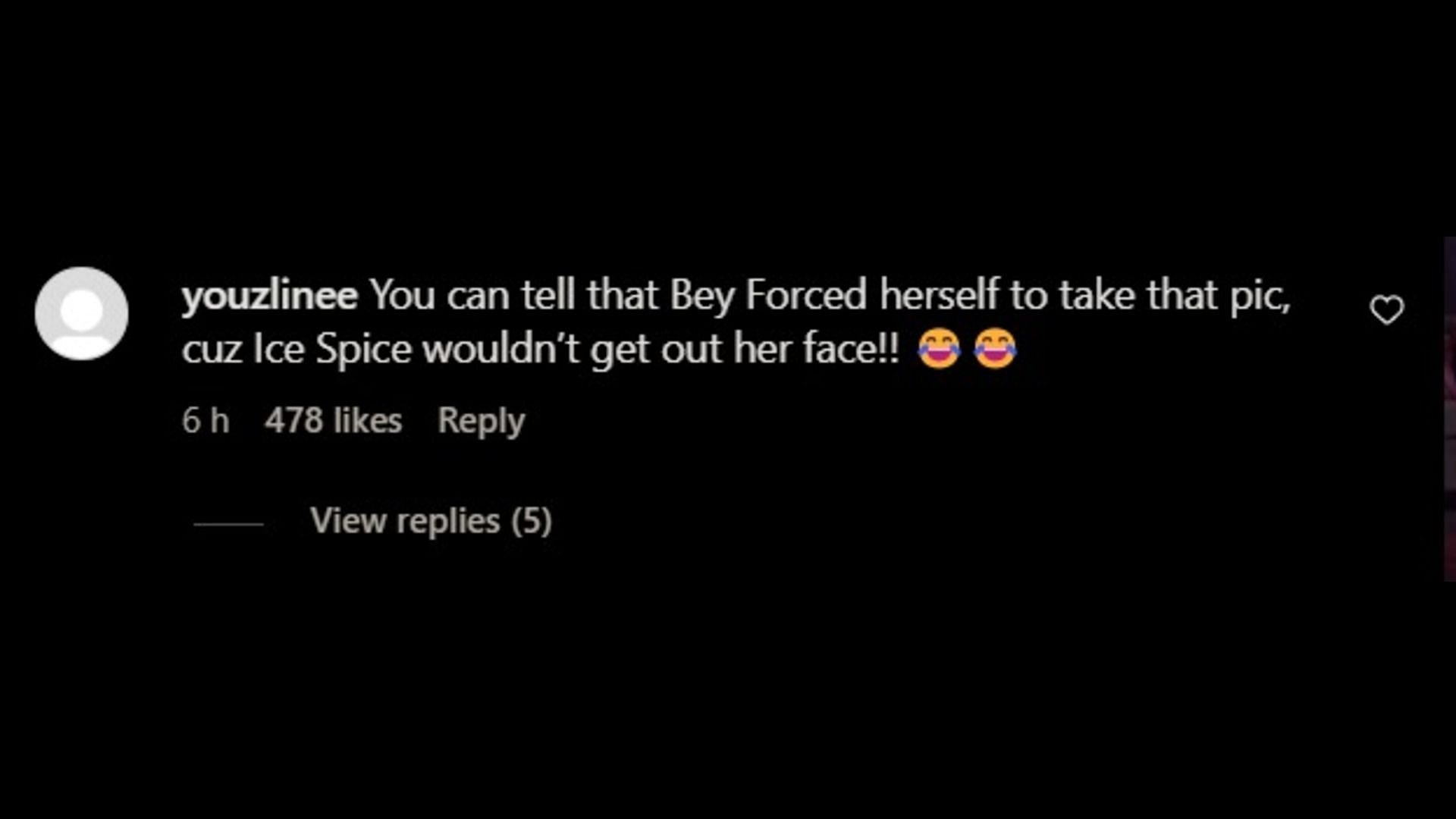 Fans react to the interaction between Ice and Beyonc&eacute;. (Image via Instagram/@youzlinee)