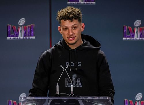 Patrick Mahomes at Super Bowl LVIII - Winning Head Coach and MVP Press Conference