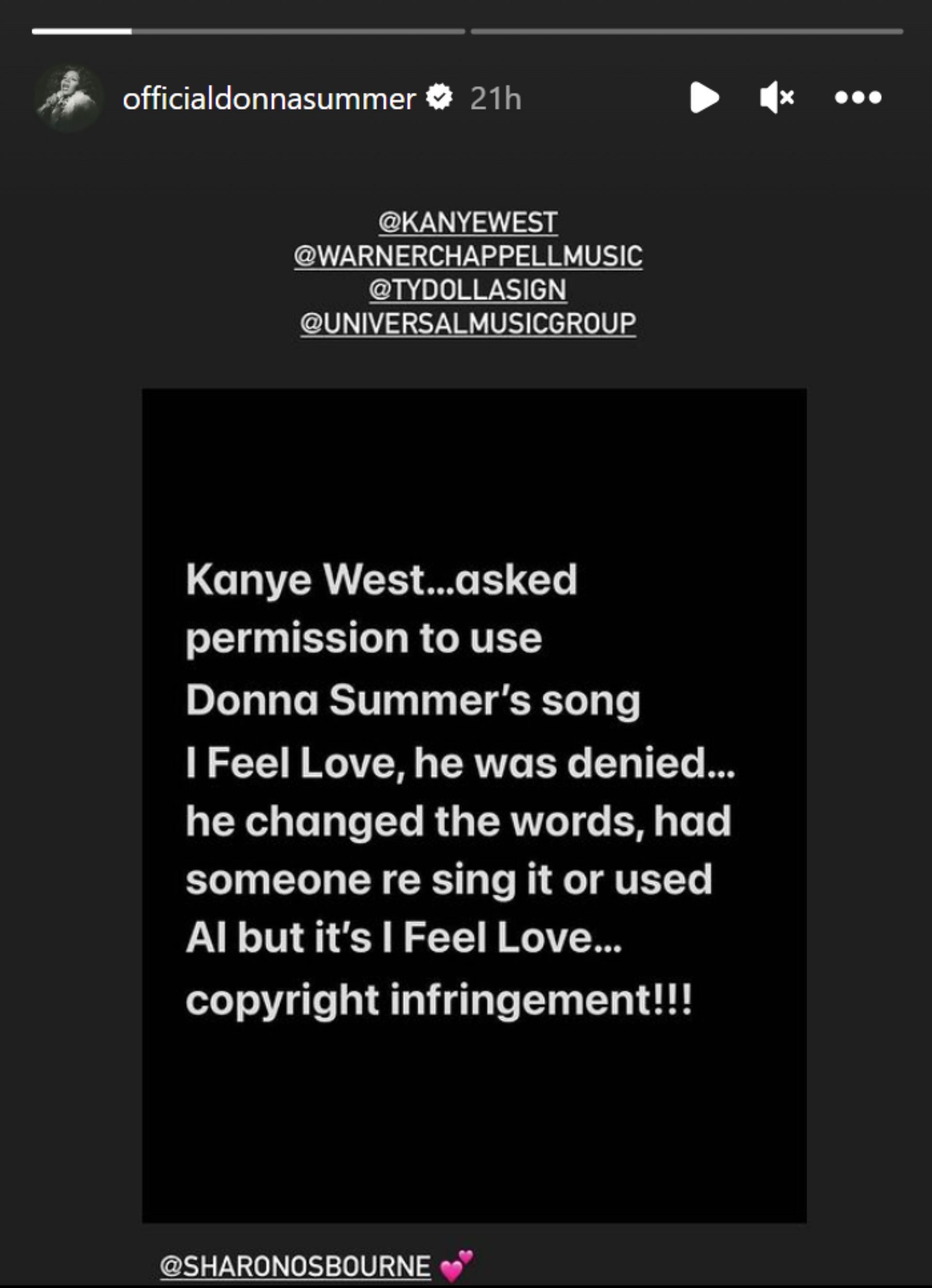 Donna Summer&#039;s estate accused Kanye of copyright infringement (Image via Instagram/@officialdonnasummer)