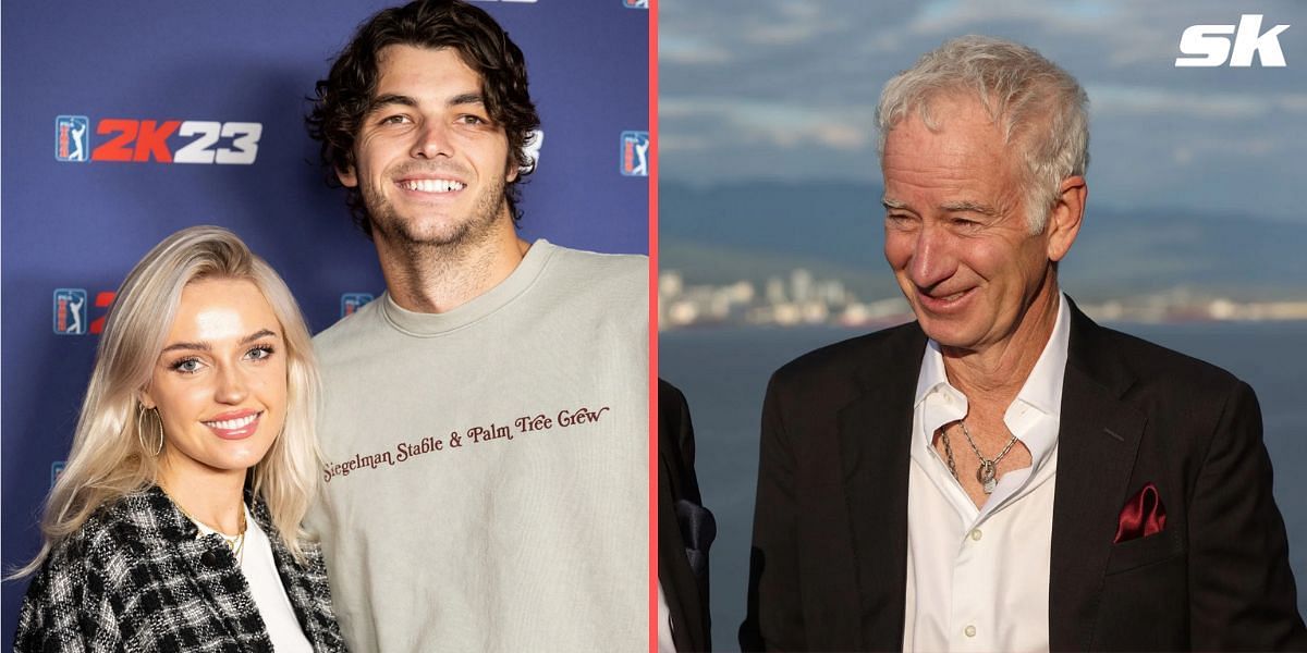 Taylor Fritz and Morgan Riddle (L), John McEnroe (R)