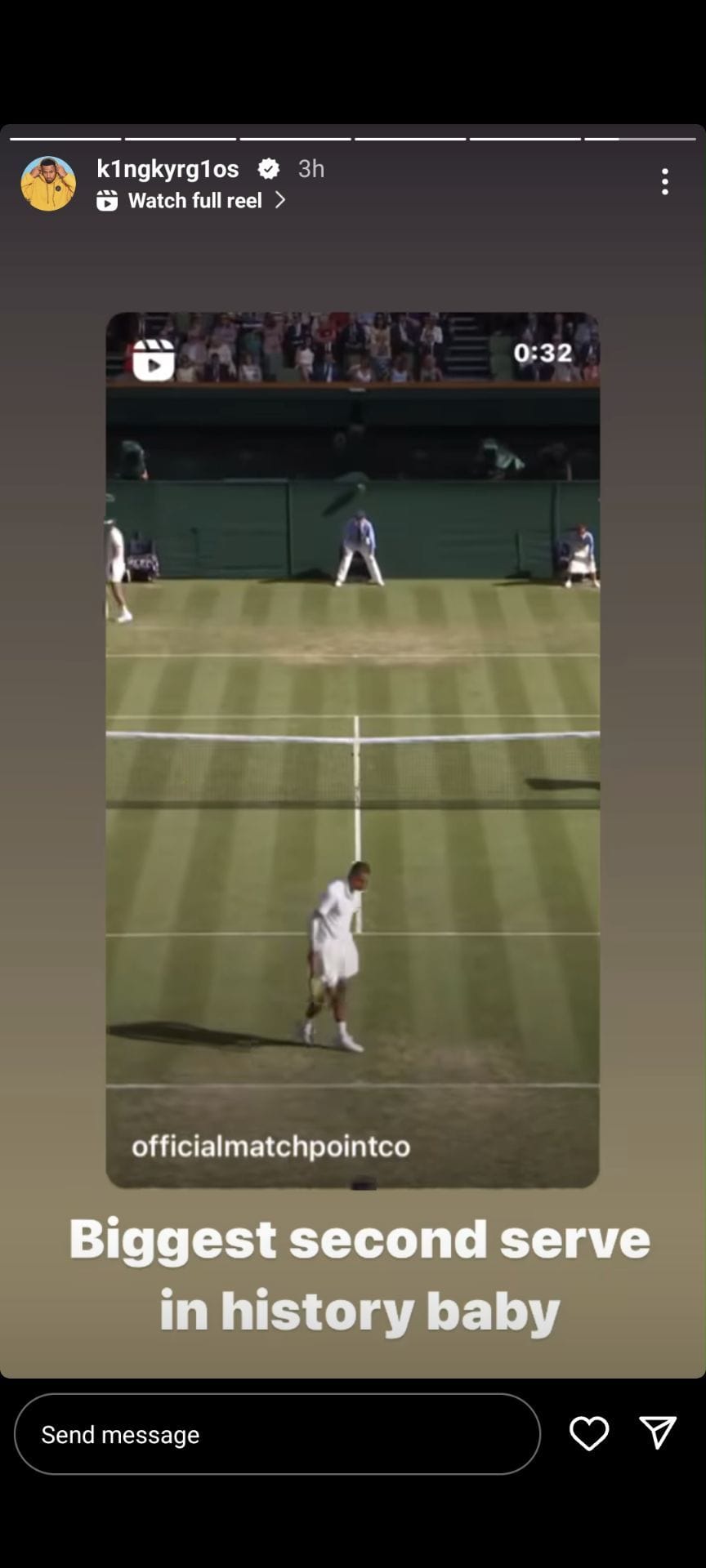 "Biggest second serve in history" – Nick Kyrgios recounts smashing