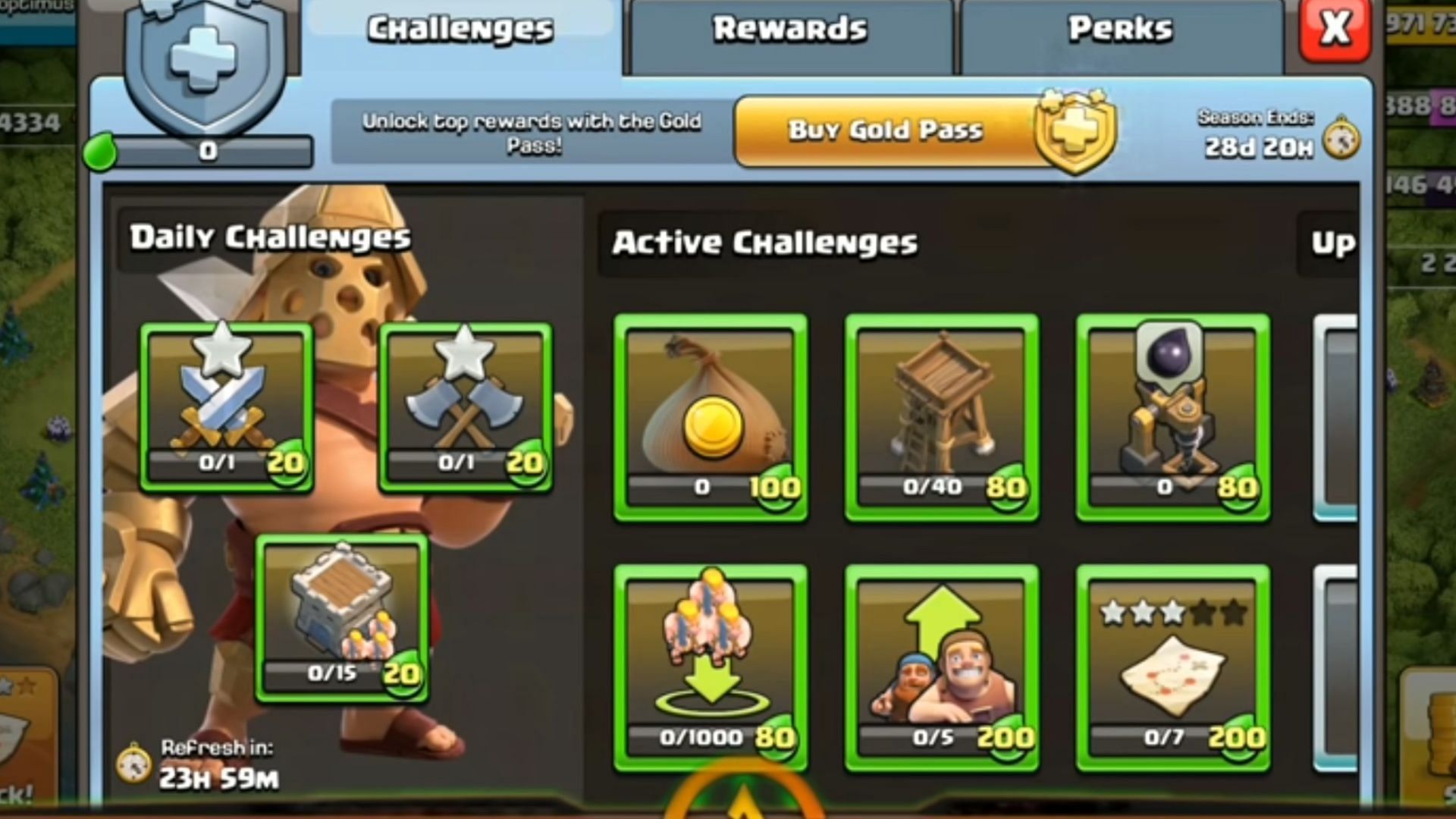 Completing daily challenges grants you valuable in-game resources (Image via YouTube/ Clashing Adda)