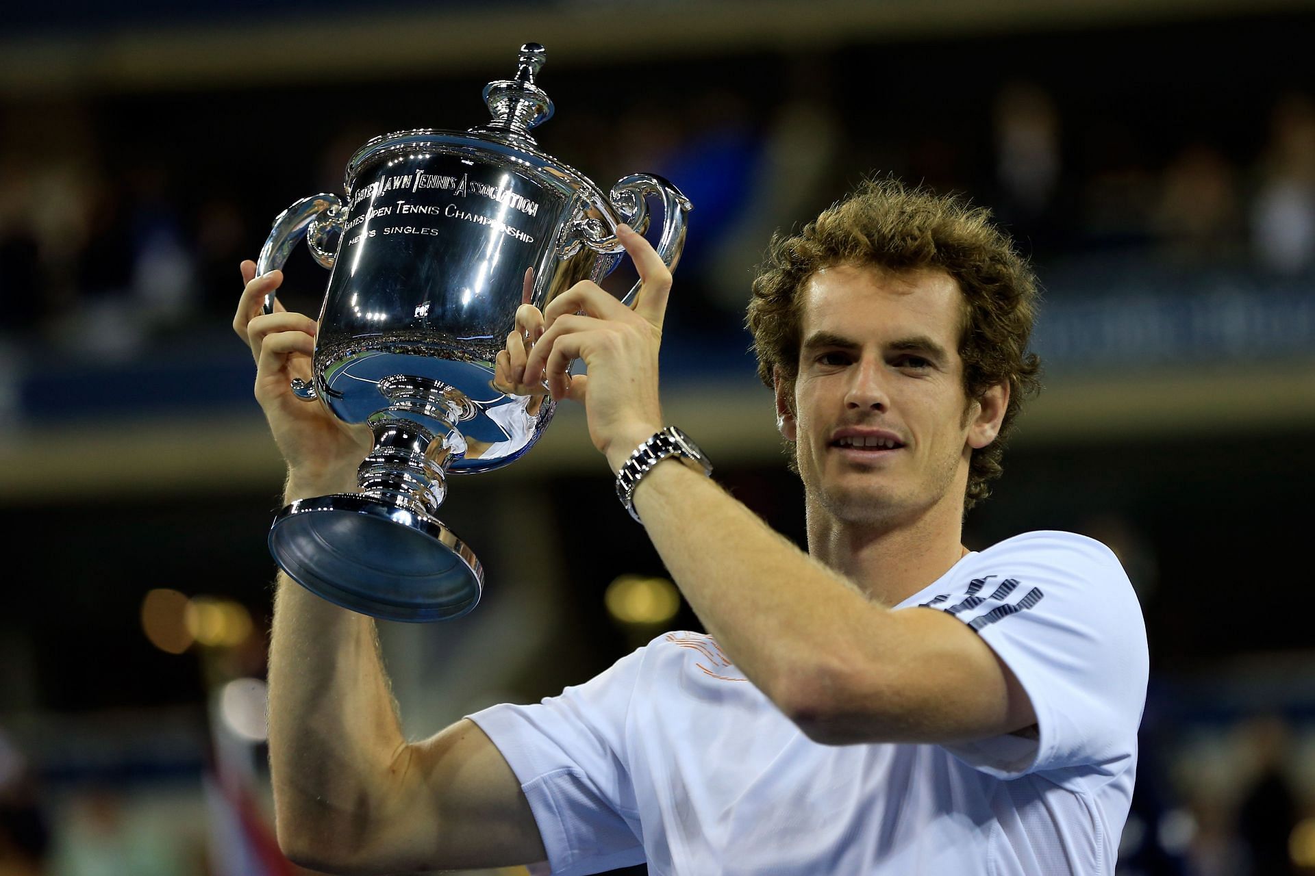 Murray pictured with the 2012 US Open trophy