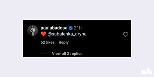 Paula Badosa reacts to Aryna Sabalenka's kind words.