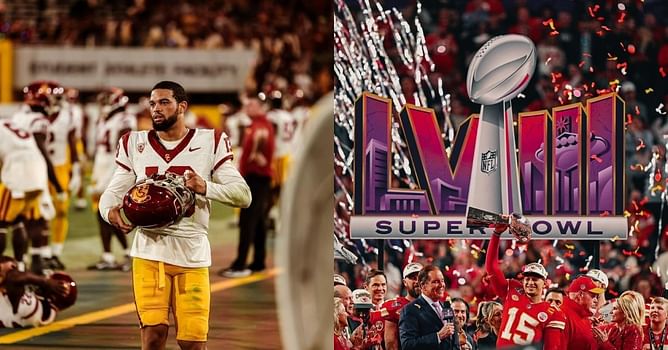 Former USC QB Caleb Williams reacts to Chiefs spectacular win against 49ers during Super Bowl showdown - “Wow”
