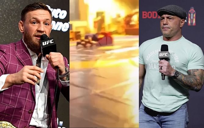 Conor McGregor’s coach reacts to grenade launcher being fired during a Sambo match by quoting Joe Rogan