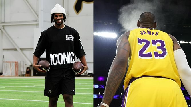 WATCH: LeBron James sends signed LA Lakers ‘package’ for Deion Sanders’ son Shedeur Sanders and Travis Hunter after NBA opening night greeting