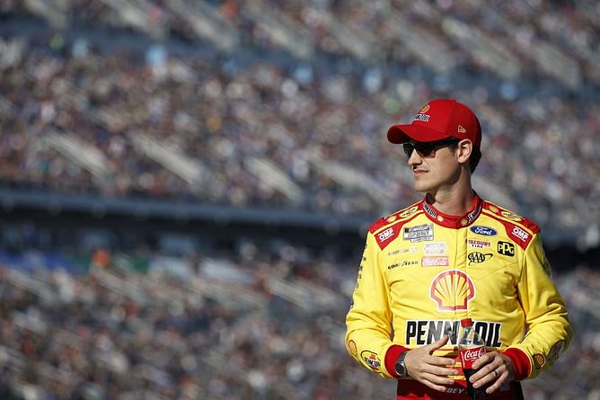 Why was Joey Logano penalized before the Atlanta Cup Series race?