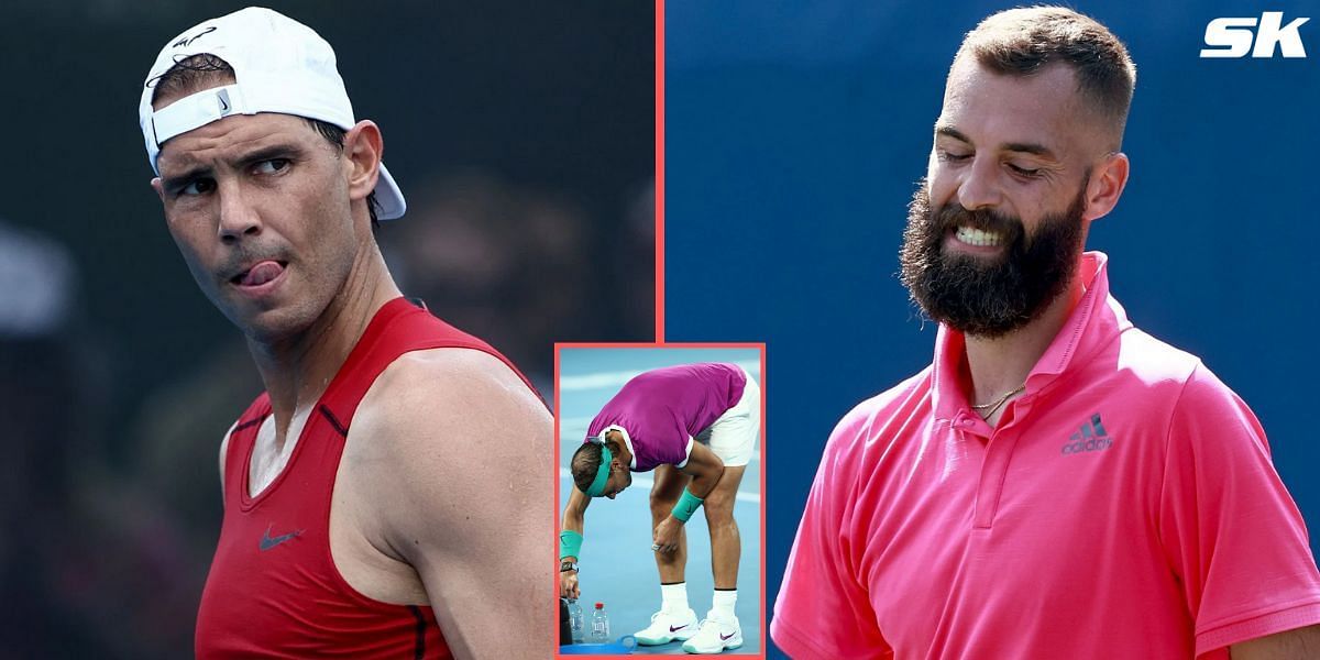 Rafael Nadal (L), Benoit Paire (R)