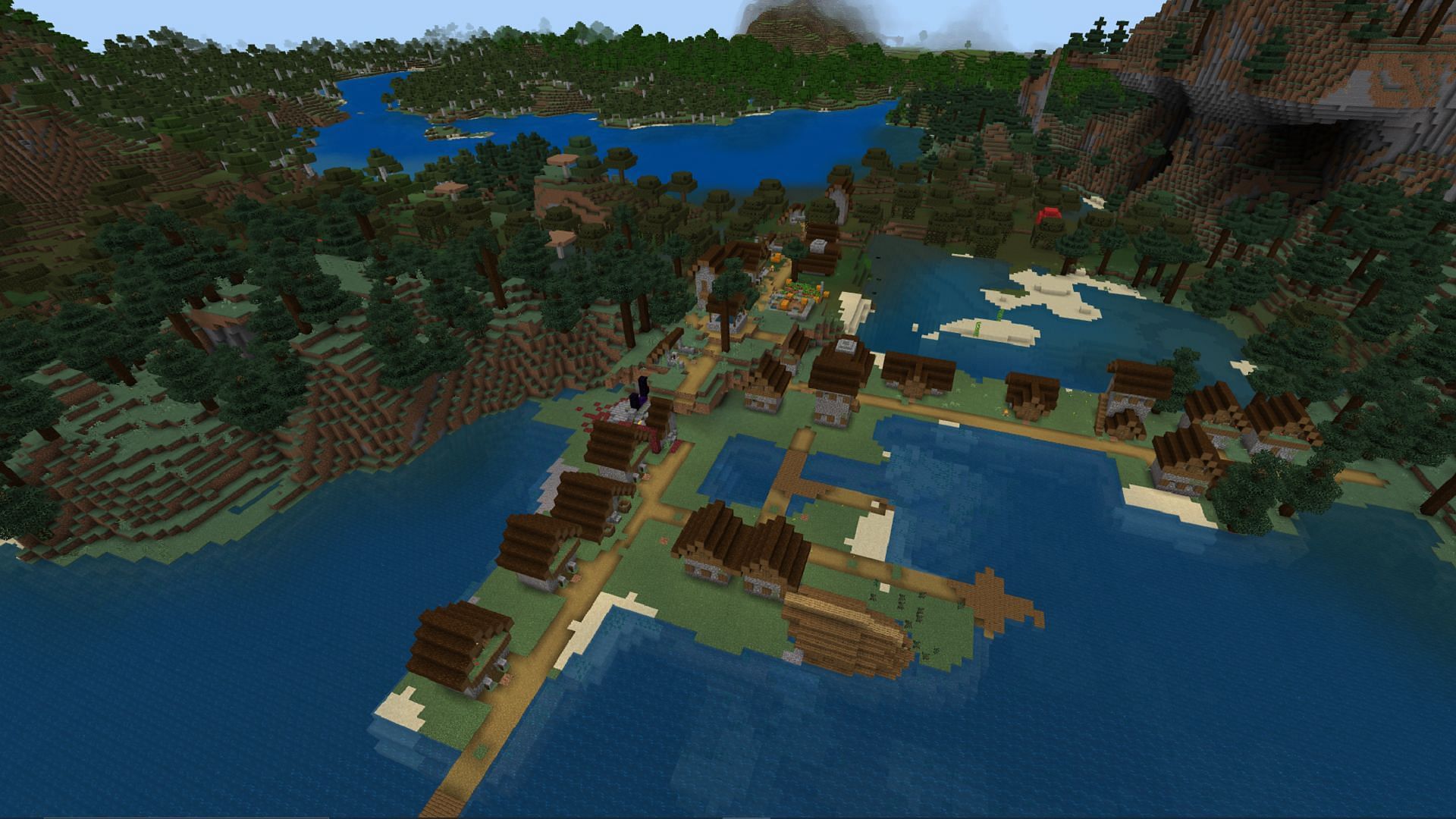 Cette graine bien connue regorge de forgerons que les fans de Minecraft peuvent piller (Image via Mojang)