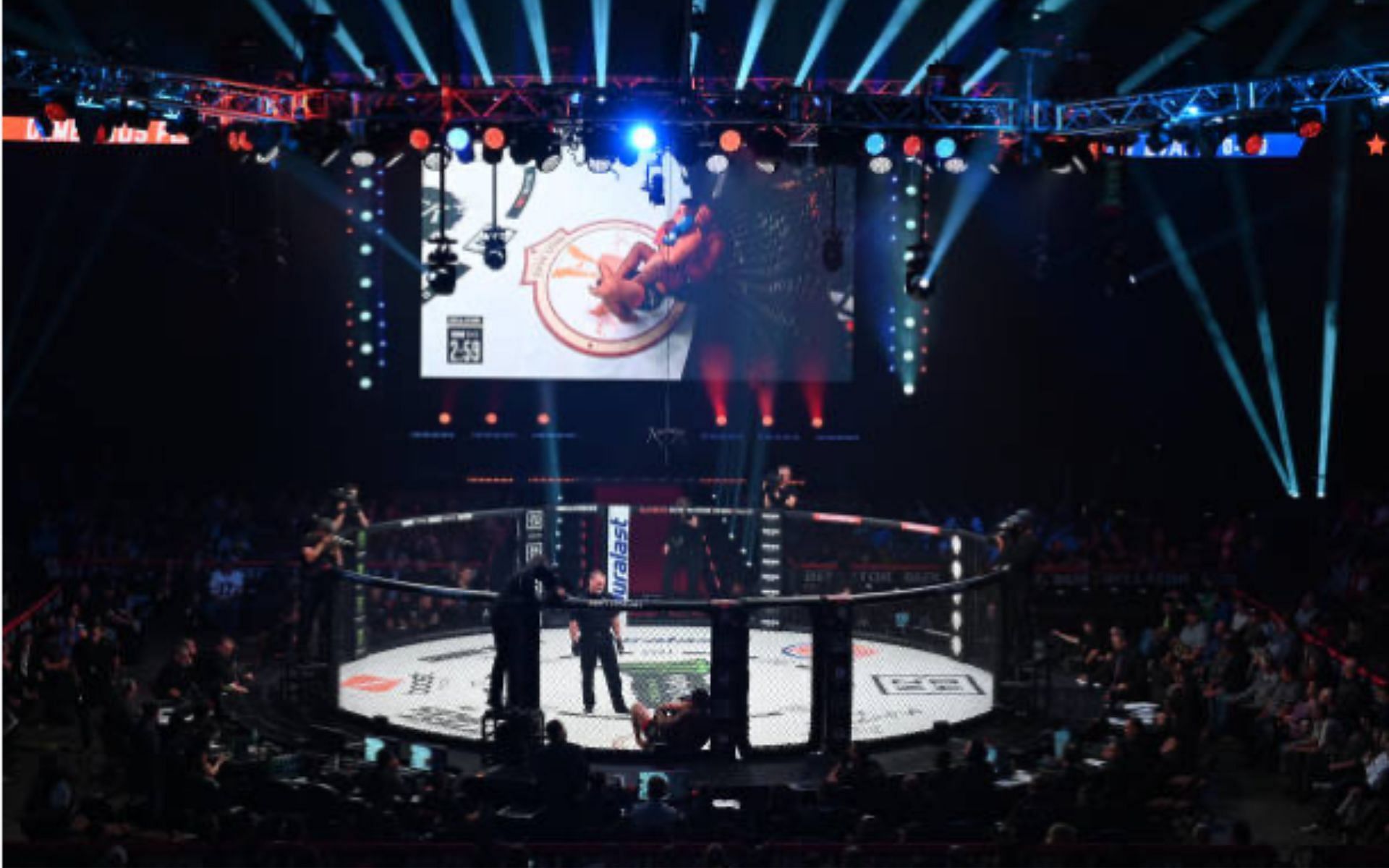 Bellator MMA fight cage from Bellator 232 [Photo Courtesy of Getty Images]