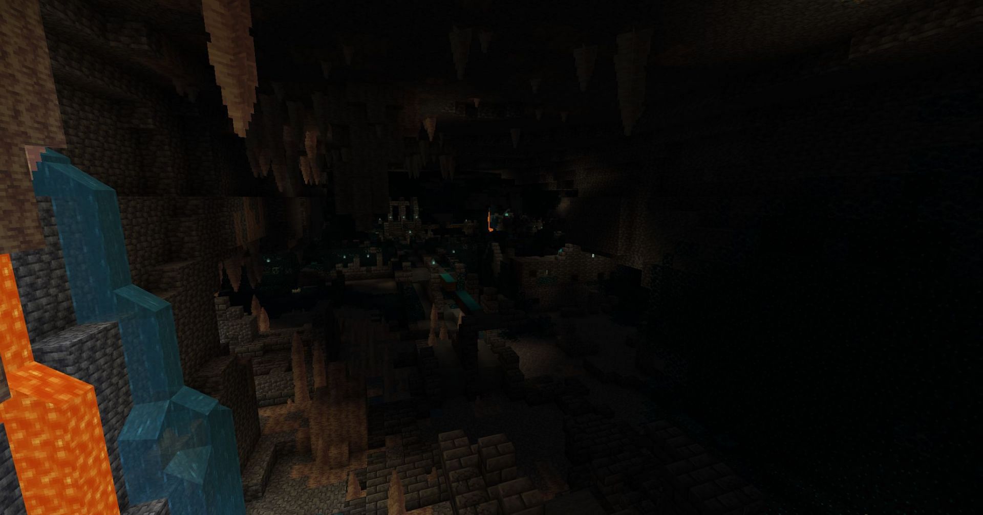 A dripstone ancient city found on the seed (Image via Mojang)