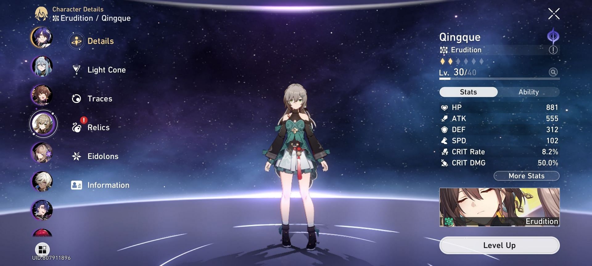 Qingque a 4-star Quantum DPS in Honkai Star Rail (Image via HoYoverse)