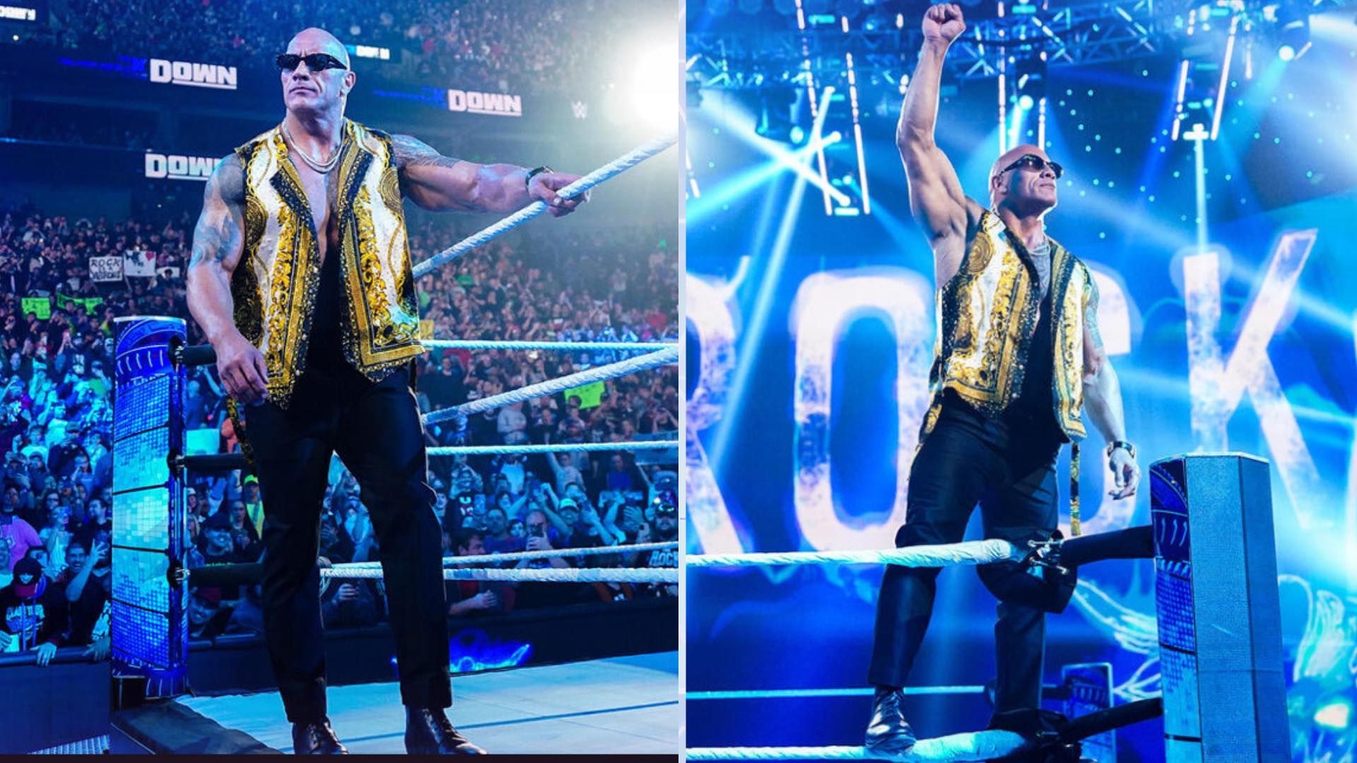 The Rock as seen on WWE SmackDown.