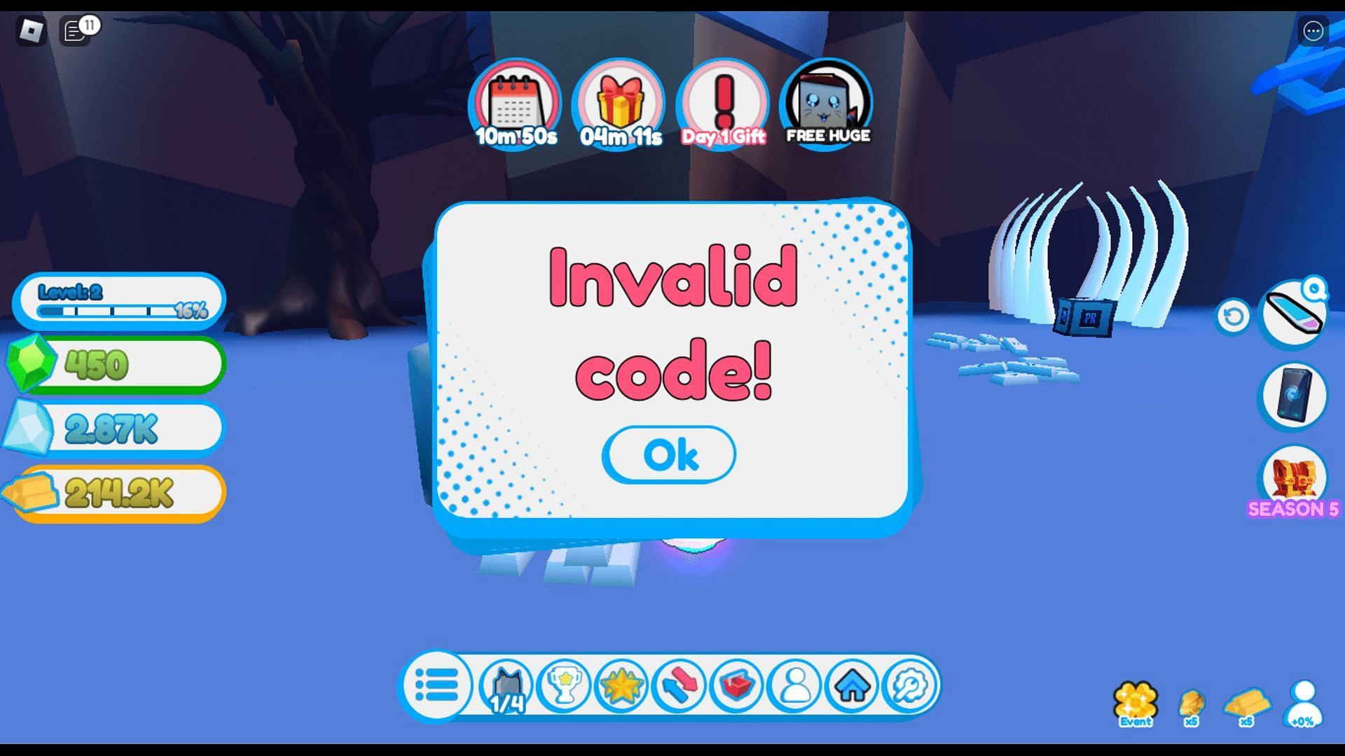 Troubleshoot codes in Pet Rift (Image via Roblox)