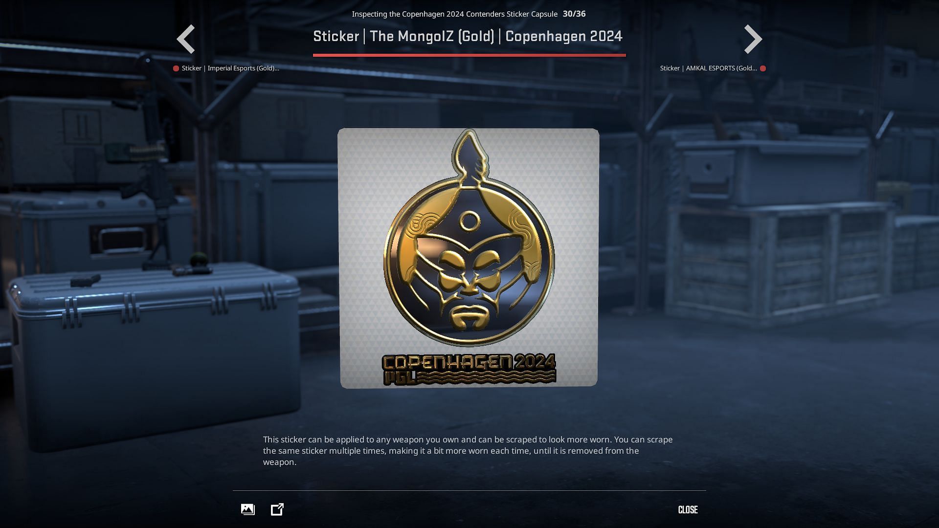 The Mongolz Gold sticker (Image via Valve)
