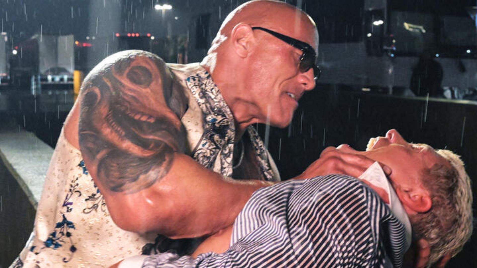 The Rock left Cody Rhodes a bloody mess on WWE RAW.