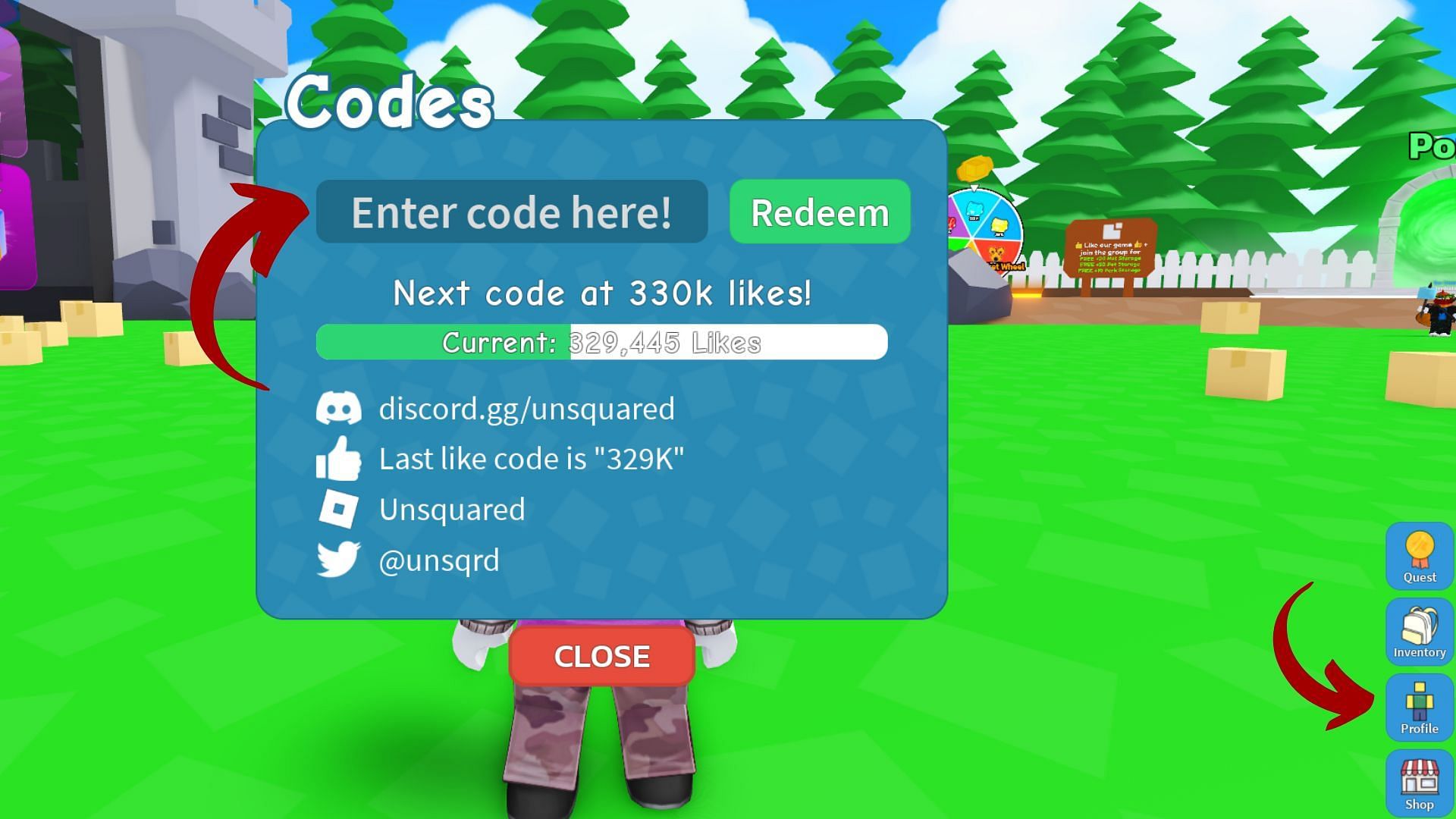 Redeem free codes in Unboxing Simulator (Image via Roblox || Sportskeeda)