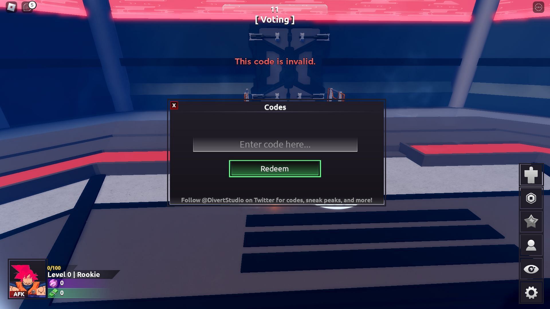 Troubleshooting codes for Anime Unlimited (Image via Roblox)
