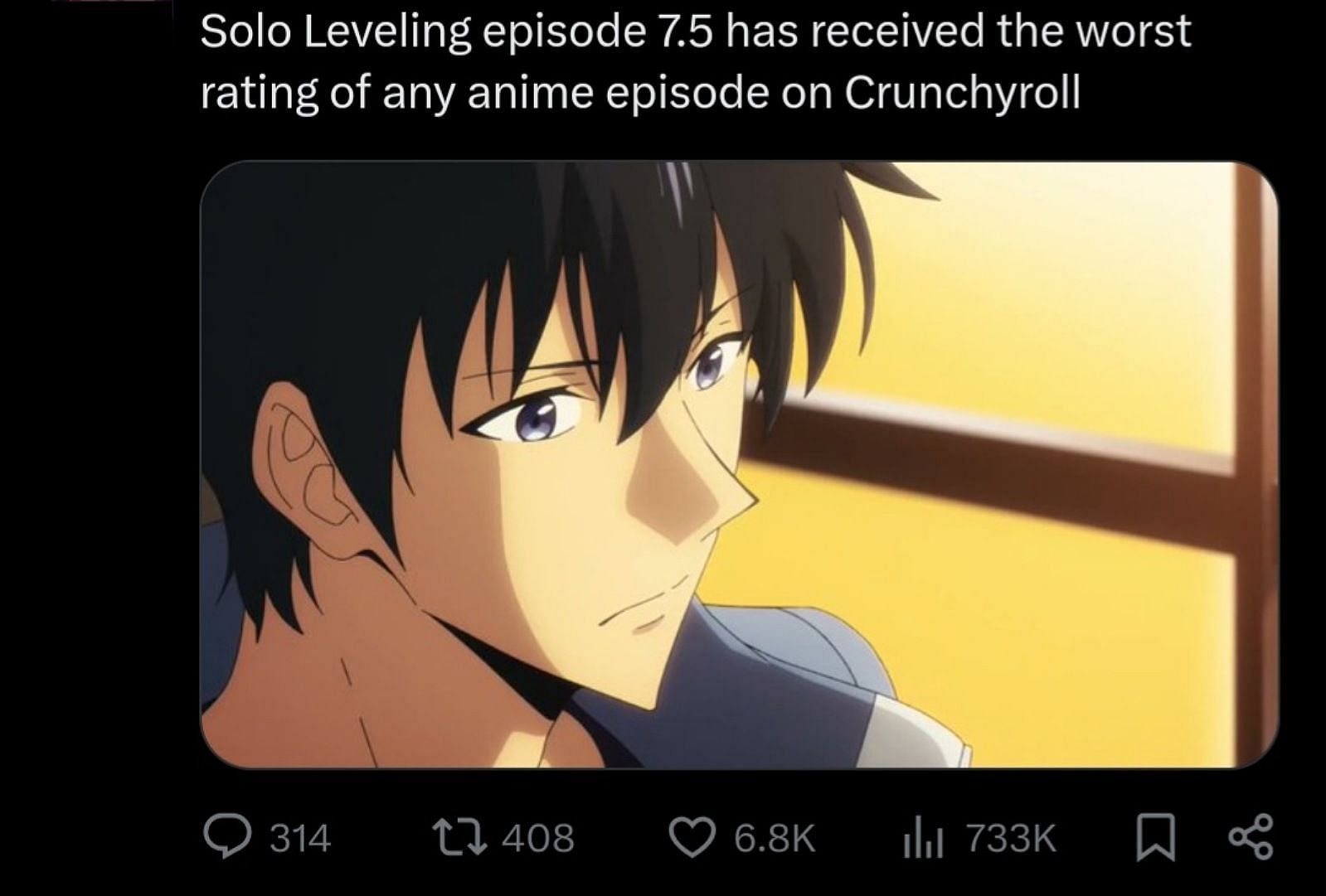 The news of the Solo Leveling episode (Image via X).