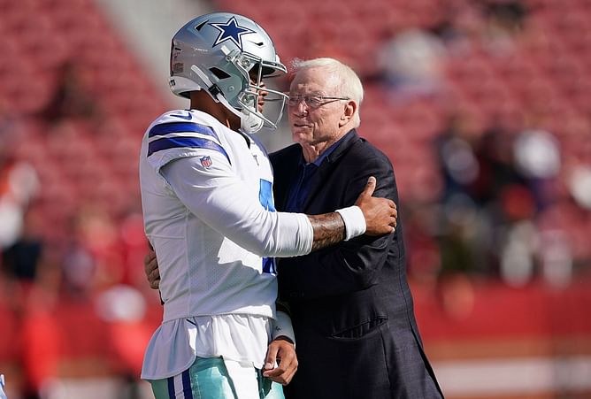 Ex-Cowboys WR condemns Jerry Jones' "all-in" promise as Dak Prescott's contract talks stall: "A damn lie"