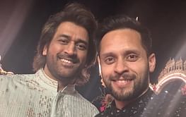 "Captain cool" - Badminton star Parupalli Kashyap poses with MS Dhoni at Anant Ambani-Radhika Merchant's pre-wedding celebrations