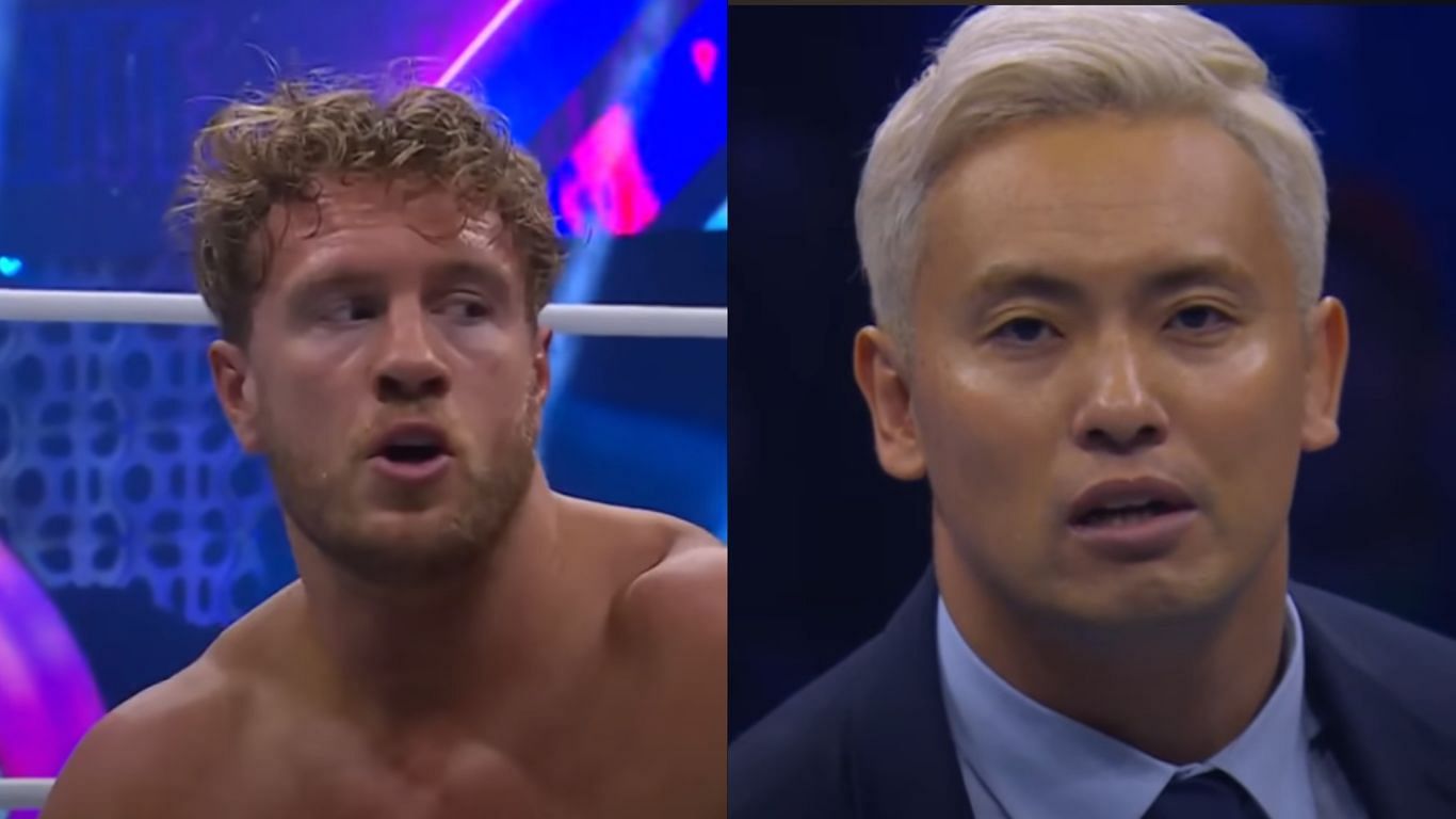 Will Ospreay (left), Kazuchika Okada (right)