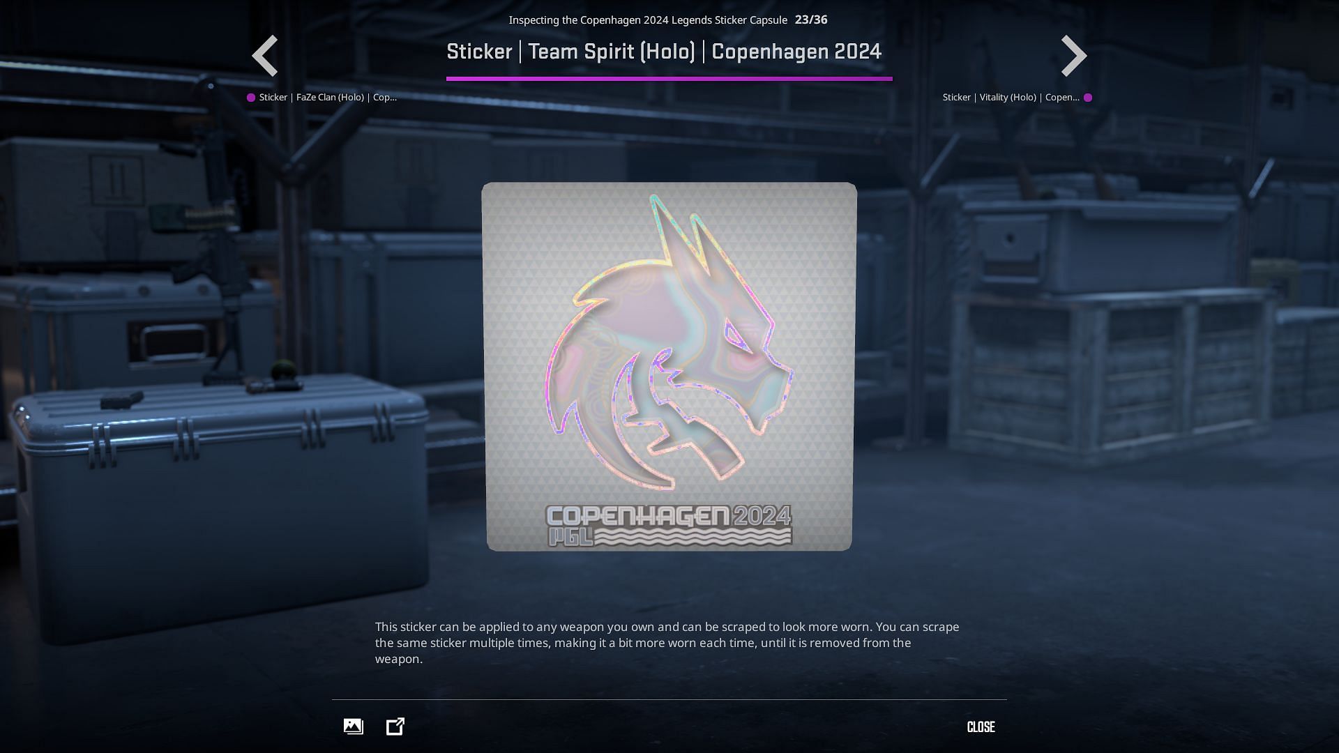 Team Spirit Holo sticker (Image via Valve)