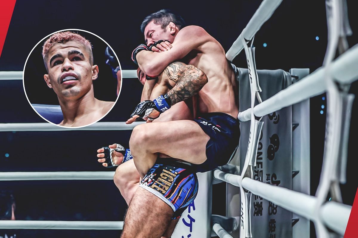 Fabricio Andrade (left) and Shinya Aoki fighting John Lineker (right) | Image credit: ONE Championship